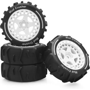 عجلات وإطارات 1/14 RC، إطارات Daitoku 12mm Hex Hub RC Car Beach لـ ARRMA 1/14 Typhon GROM - أبيض in Kuwait