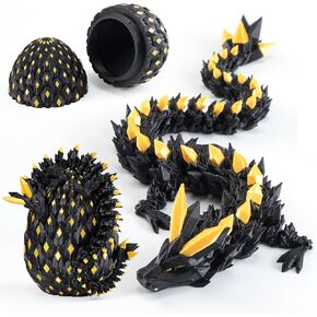 11.81" 3D Printed Glow in The Dark Dragon with Egg & USB UV Flashlight, Crystal Articulated Dragon Fidget Toy for Kids, Dragon Egg Gift for Boys Girls Ages 4+, Birthday Halloween in Kuwait