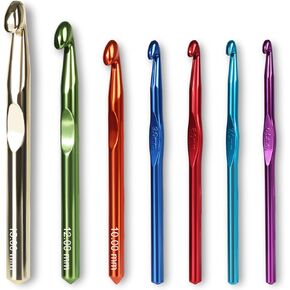 7PCS Ergonomic Crochet Hooks Set, Jumbo Ergonomic Metal Crochet Needles (6.5-15mm), Crochet Hook Set for Chunky Yarn, Blankets, Rugs, Crochet Hooks for Beginners & Adults in Kuwait