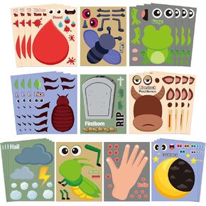 CY2SIDE Purim Character Face Sticker - 40PCS Make Your Own Jewish Religious Story Sticker for School Reward DIY Jewish Purim Day Party Supplies for Sunday School Classroom Activities in Saudi Arabia