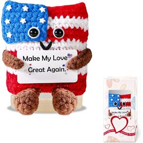 Valentines Gifts for Him Her Positive Flag Crochet Anniversary Love Gifts for Men Women Couples Husband Wife Cute Stuff Funny Small Romantic Birthday Gift US Flag Home Office Decor Olympic Decorations in Saudi Arabia