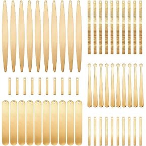SUPERFINDINGS 60Pcs Brass Stamping Tag Charms Horizontal Pendant Name Plate Brass Bar 6 Style Stamping Blank Tags Bar Rectangle Tag Blank Name Plate Pendants for DIY Bracelet Necklace Jewelry Making in Saudi Arabia