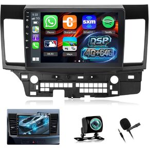 ستيريو سيارة Android لسيارة Mitsubishi Lancer 2008-2017 مع Carplay Android Auto، شاشة لمس عالية الدقة 10.1 بوصة وراديو GPS وملاحة واي فاي HiFi + كاميرا احتياطية AHD [2+32G] in Saudi Arabia
