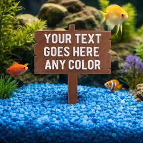 Custom Personalized Aquarium Sign, Funny Fish Tank Decoration, Wooden Style Signage for Aquarium Decor in Kuwait