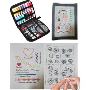 RIRDGLSY Embroidery Stitch Book Kit with 106 Patterns, All-in-One Sewing Toolkit, Instructional Tutorial for DIY Learning, Beginners (Embroidery Kit) in Saudi Arabia