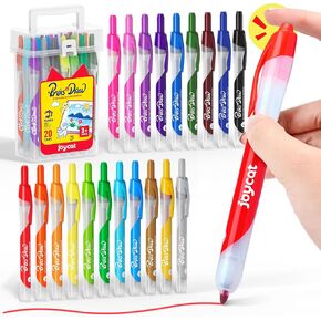 JoyCat Click Washable Markers with Retractable Tips, 20 Colors Non-Toxic Markers Set for Toddlers Kids, Ideal Art Supplies and Christmas Gifts for Kids in Kuwait