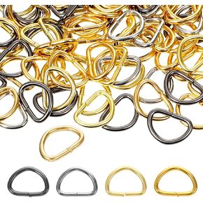 100 قطعة حلقات D صغيرة مقاس 3/8 بوصة حلقات معدنية على شكل حرف D للخياطة حلقة معدنية على شكل حرف D نصف دائرية على شكل حرف D لأشرطة المحفظة وحقائب الظهر وطوق الكلب لوازم DIY (4 ألوان) in Kuwait