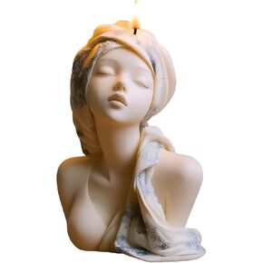 Goddess with Headscarf Candle Mold Goddess Silicone Candle Molds Long Hair Female Epoxy Casting Mold for Candles Making Resin Casting Aromatherapy Candles Handmade Wax Home Decor in Saudi Arabia