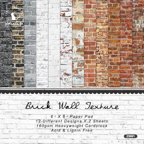 Marbled Scrapbook Paper Pad 6x6, Watercolored Single-Sided Decopodge Paper,Colorful Cardstock Paper Scrapbooking DIY Decorative Background Cardmaking Supplies, Junk Journal Craft Paper-24Pcs in Kuwait