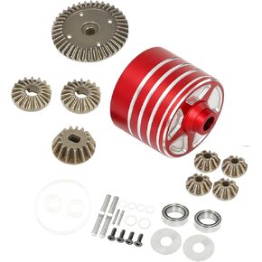 Metal Differential Case and 39T Gear Set 22049 Compatible with Tamiya TT02, TT02B, XV02, TT-02 Type-S 1/10 RC Cars Upgrade Parts (Silver) in Saudi Arabia