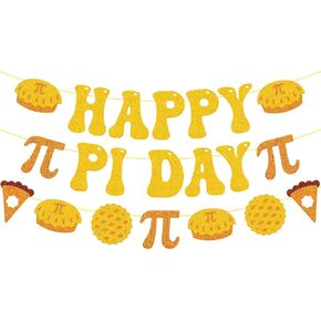 Happy Pi Day Banner | Pre-Strung, Adjustable Math Themed Pi Day Decorations Circumference Bulletin Board Decor for Classroom & Math Party Supplies in Kuwait