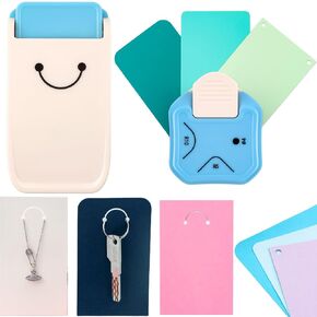 2 Pcs Punch, Portable Hangtag Punch and 3-in-1 Rounded Corner/Hole Punch for Keychain Jewelry Display Cards, 3-Way Paper Edge Cutter Corner Rounder for Arts Crafts, Cardstock, Business Card in Saudi Arabia
