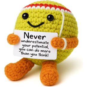 Mini Positive Crochet Tennis Ball Gifts for Women Men - Handmade Crochet Tennis Ball, Motivational Encouragement Christmas White Elephant Gift for Tennis Balls Lover Coworker Friend Coach in Saudi Arabia