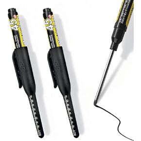 Long Nib Marker 2 Pack - 45mm Extra-Long Reach Professional Water-based paint white Marker pen for Builders, Carpenters, DIY in Saudi Arabia