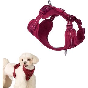 حزام صدر للكلاب مناسب لجميع الأحوال الجوية بدون سحب، صدرية عاكسة للضوء، رمز الاستجابة السريعة، مضاد للفقدان، قابل للتعديل، إبزيم سريع التحرير، مبطن ناعم وقابل للتنفس للكلاب المتوسطة والكبيرة (عنابي فاتح، L) in Kuwait