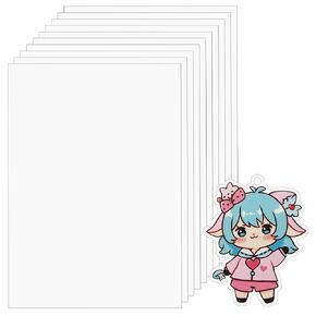 WISYOK 10Pcs Shrinky Dink Sheets, Printable Shrinking Plastic Sheets for DIY, Keychains, Crafts, Ornament and Gifts, Inkjet Only, 8.3X11.7inch, White in Saudi Arabia