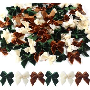 أقواس عيد الميلاد المخملية الصغيرة لتغليف الهدايا، 90 قطعة من الأقواس الصغيرة للحرف اليدوية، أقواس صغيرة لتزيين الشجرة، لوازم حرفية صغيرة للزينة في العطلات، زخارف (90 قطعة) in Kuwait