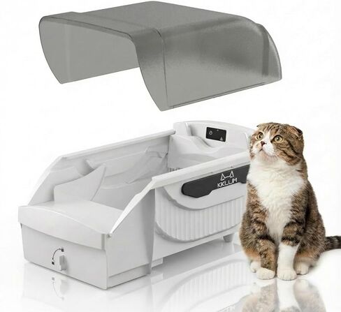 Automatic Litter Box, Open-Top Self Cleaning Litter Box for Multiple Cats, Large Space with Low Entry, Dual Safety Sensors, Quiet Operation, Compatible with Clumping Litter, Odor Control in Saudi Arabia