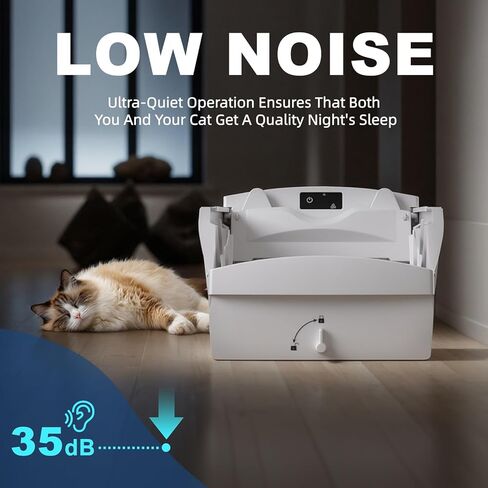 Automatic Litter Box, Open-Top Self Cleaning Litter Box for Multiple Cats, Large Space with Low Entry, Dual Safety Sensors, Quiet Operation, Compatible with Clumping Litter, Odor Control in Saudi Arabia