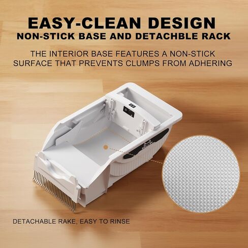 Automatic Litter Box, Open-Top Self Cleaning Litter Box for Multiple Cats, Large Space with Low Entry, Dual Safety Sensors, Quiet Operation, Compatible with Clumping Litter, Odor Control in Saudi Arabia