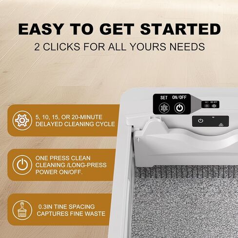 Automatic Litter Box, Open-Top Self Cleaning Litter Box for Multiple Cats, Large Space with Low Entry, Dual Safety Sensors, Quiet Operation, Compatible with Clumping Litter, Odor Control in Saudi Arabia