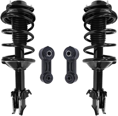 محور ديترويت-الدعامات الأمامية ستيل أشرطة للفترة 2016-2017 Subaru Crosstrek 2013-2015 XV Crosstrek [CVT Trans] ، 2 دعامات مع Coil Springs 2 Bar Bar Links Repension Suspension in Saudi Arabia