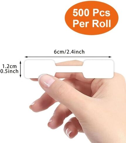 1 Roll Elegant White Self-Adhesive Jewelry Price Tags with Thank You Message - Glossy Finish Perfect for DIY Crafts Display in Saudi Arabia