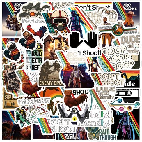 56PCS Arc Raiders Don't Shoot I Need Apricots for My Chicken Stickers Waterproof Vinyl for Water Bottle Bumper Car Laptop in Kuwait