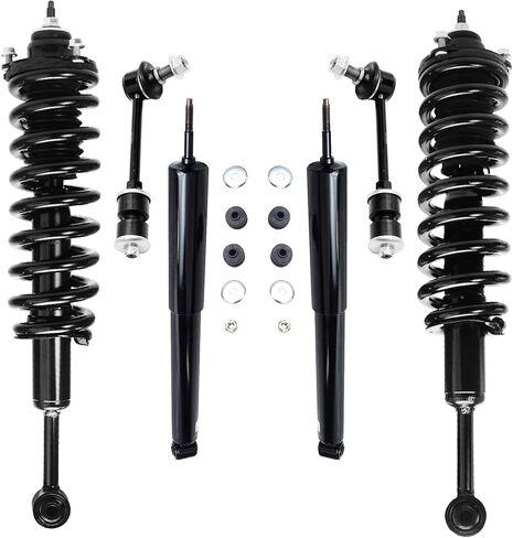 Detroit Axle - 6pc Struts Shocks Kit for RWD 2004-2015 Nissan Titan 2 Ready Struts with Coil Spring 2 Front Sway Bar Links 2 Rear Shock Absorbers Replacement Suspension in Saudi Arabia