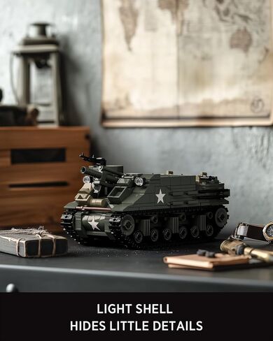 Nifeliz Military M7 Priest Tank Model Building Set, WW2 Howitzer Army Vehicle Building Set for Adults, Collectible Army Display Model Set and Gift for Enthusiasts (646 PCS, NF10336) in Saudi Arabia