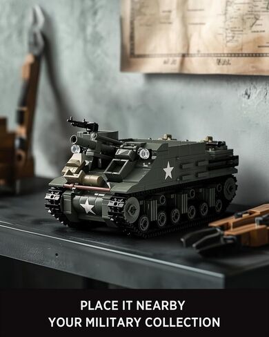 Nifeliz Military M7 Priest Tank Model Building Set, WW2 Howitzer Army Vehicle Building Set for Adults, Collectible Army Display Model Set and Gift for Enthusiasts (646 PCS, NF10336) in Saudi Arabia