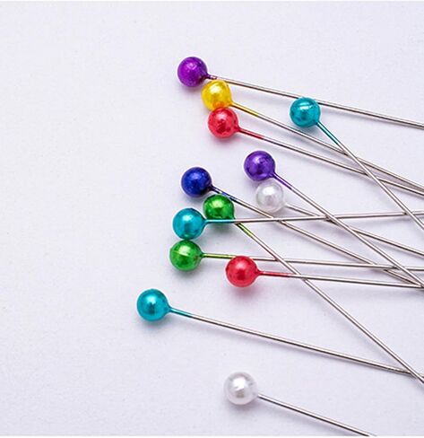 100 Pcs Sewing Tool with Pearlized Heads - 1.65 Inch Straight Tool for Fabric, Quilting, Crafts, and DIY Projects, Multicolor Dressmaker Tool for Jewelry Decoration and Sewing in Saudi Arabia