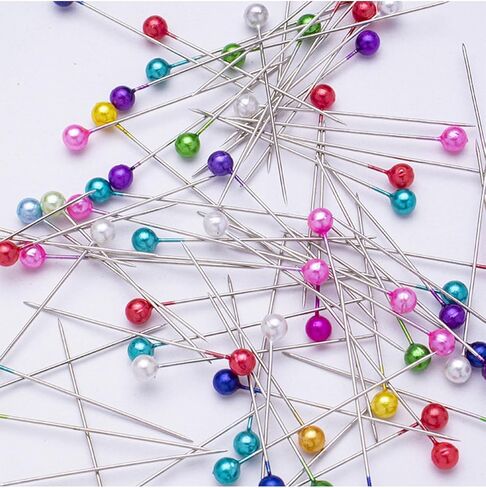 100 Pcs Sewing Tool with Pearlized Heads - 1.65 Inch Straight Tool for Fabric, Quilting, Crafts, and DIY Projects, Multicolor Dressmaker Tool for Jewelry Decoration and Sewing in Saudi Arabia