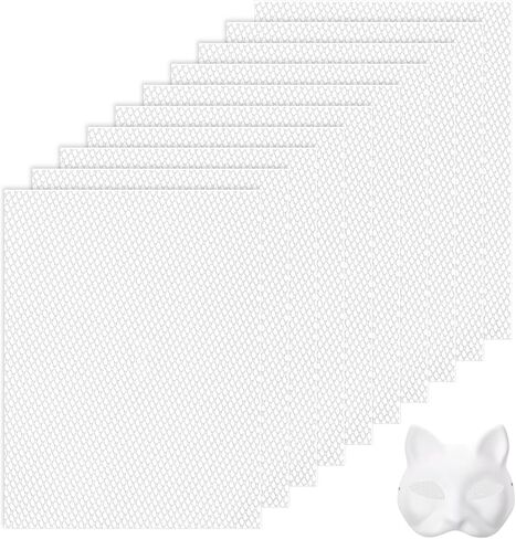 10PCS Fursuit Eye Mesh 1mm Eye Mesh for Mask Plastic PVC Meshes Sheet White Buckram Fabric Waterproof Printable Blank Handicrafts Making for Mask Furry Cosplay Props Fursuits, 11.8in X 7.87in in Saudi Arabia