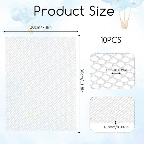 10PCS Fursuit Eye Mesh 1mm Eye Mesh for Mask Plastic PVC Meshes Sheet White Buckram Fabric Waterproof Printable Blank Handicrafts Making for Mask Furry Cosplay Props Fursuits, 11.8in X 7.87in in Saudi Arabia