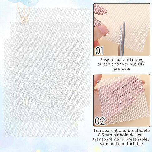 10PCS Fursuit Eye Mesh 1mm Eye Mesh for Mask Plastic PVC Meshes Sheet White Buckram Fabric Waterproof Printable Blank Handicrafts Making for Mask Furry Cosplay Props Fursuits, 11.8in X 7.87in in Saudi Arabia