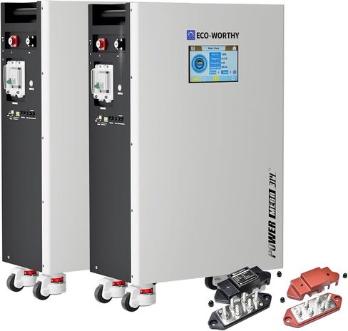 ECO-WORTHY 48V 280Ah LiFePO4 Lithium Battery,Floor Standing Battery with 250A Circuit Breaker, 14.33kWh Capacity, 10000 Cycles, Perferct for Off-Grid, Solar, Backup Power in Saudi Arabia