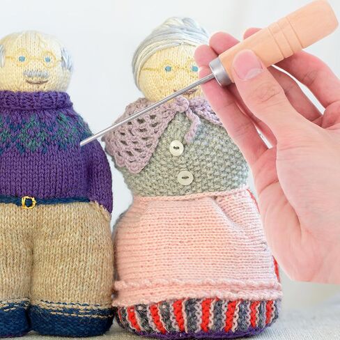 Garneck Doll Cotton Filling Tool: 9 Inch Plush Stuffing Metal Awl with Wooden Ergonomic Handle Filler Accessory for Plush Pillows and Crafts Doll Making Supplies, Easy-to-use in Saudi Arabia