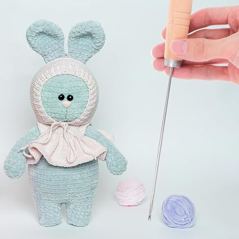 Garneck Doll Cotton Filling Tool: 9 Inch Plush Stuffing Metal Awl with Wooden Ergonomic Handle Filler Accessory for Plush Pillows and Crafts Doll Making Supplies, Easy-to-use in Saudi Arabia