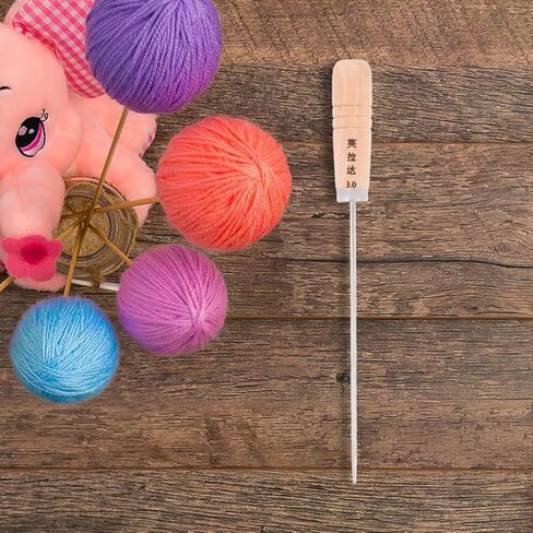 Garneck Doll Cotton Filling Tool: 9 Inch Plush Stuffing Metal Awl with Wooden Ergonomic Handle Filler Accessory for Plush Pillows and Crafts Doll Making Supplies, Easy-to-use in Saudi Arabia