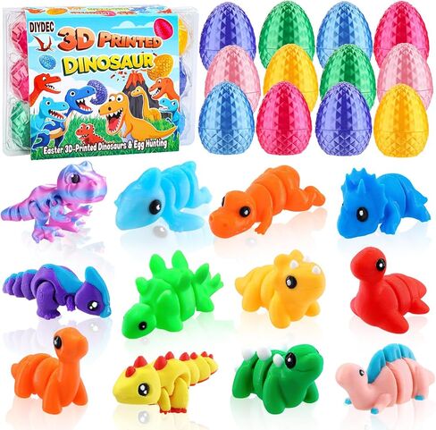 DIYDEC 24pcs Easter 3D Printed Animals Axolotl Figurines with 3D Printed Eggs Mini Fidget Toys for Kids Boys Girl Easters Basket Stuffers School Classroom Prizes Egg Hunt Party Favors Gifts in Kuwait