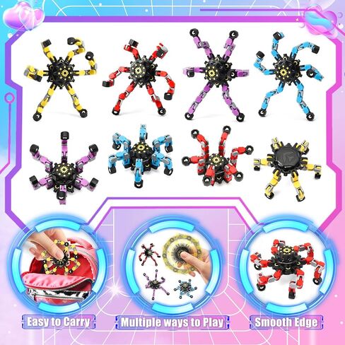 24 Pack Valentine's Day Cards for Kids with Fidget Spinners, Valentines Day Gifts for Kids, Deformable Robot Fidget Toy Exchange School Classroom Valentines Party Favor Game Prizes in Saudi Arabia