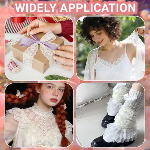 10 Yard White Lace Ribbon - 3.14Inch Wide Sewing Lace Trim - Elastic Stretchy Lace's Fabric Perfect for Crafting,Sewing Making,Gift Wrapping and Bridal Wedding Decorations in Saudi Arabia