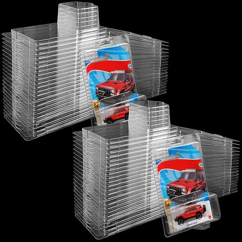 48 Pcs Clear Protector Cases Model Car Clamshell Cases Display Case, Clear Protective Packs Car Blister Pack Covers Compatible with Hot-Wheels for Storage, 7.5 x 5 x 2 Inch in Saudi Arabia