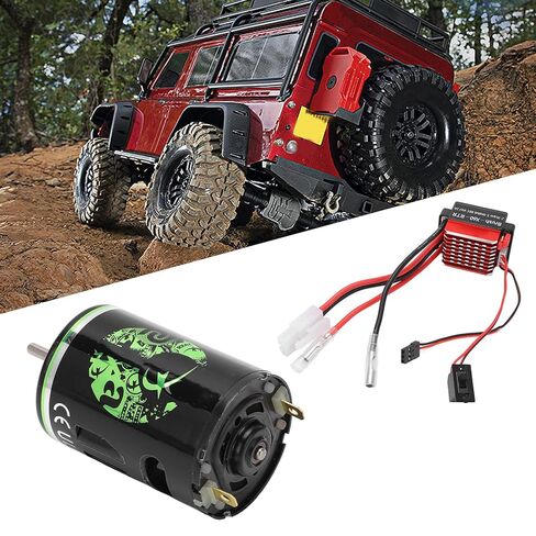 محرك RC المصقول، 540 درجة التواء عالية، وضع مزدوج منخفض الضوضاء، محرك مصقول منخفض الجهد 360A ESC لسيارات RC SUV(20T) in Kuwait
