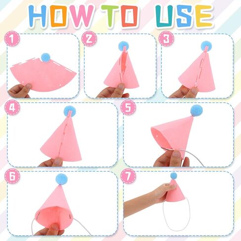 24 Pcs Mini Party Hat for Stuffed Animals Birthday Hat Decor for Doll Pets Dog Cat Rabbit Puppies Costume in Saudi Arabia