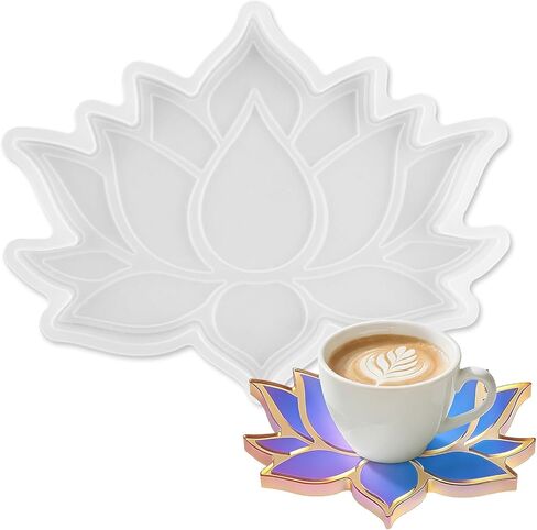 Lotus Flower Coaster Mold, Coaster Resin Mold, Epoxy Resin Molds, Cup Mat Silicone Mould, DIY Crafts Decorations Jewelry Casting Supplies in Saudi Arabia