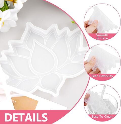 Lotus Flower Coaster Mold, Coaster Resin Mold, Epoxy Resin Molds, Cup Mat Silicone Mould, DIY Crafts Decorations Jewelry Casting Supplies in Saudi Arabia