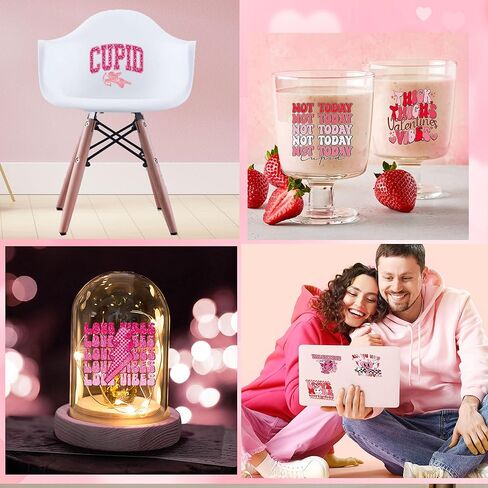UV DTF Cup Wrap - 20 Sheet Retro Valentine UV DTF Transfer Stickers, Trendy Cup Wraps for Glass, Y2K Style Waterproof Decals, DIY Crafts for Teenagers Friends in Saudi Arabia