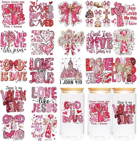 UV DTF Cup Wrap - 20 Sheet Retro Valentine UV DTF Transfer Stickers, Trendy Cup Wraps for Glass, Y2K Style Waterproof Decals, DIY Crafts for Teenagers Friends in Saudi Arabia